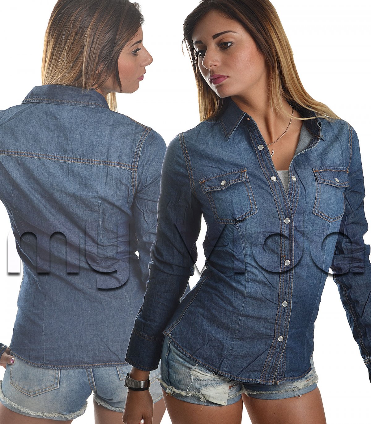 Solada Camicia di jeans elasticizzata Camicie Classiche donna Jeans 